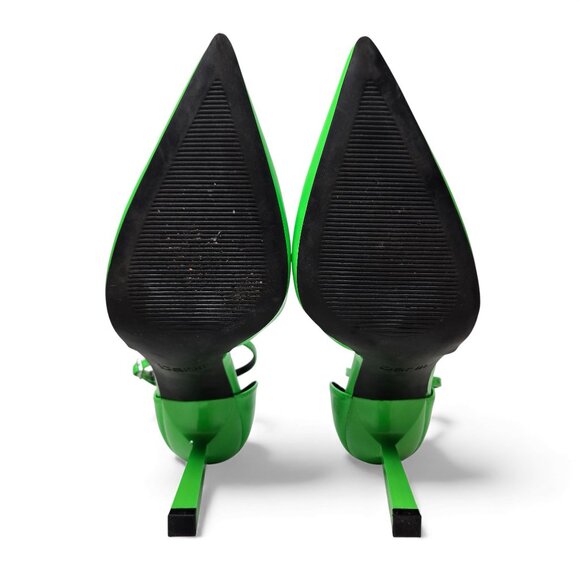 Bar III Womens Idaa Neon Green Patent Pointed Toe Dressy Ankle Strap Shoes 9.5M - Picture 7 of 11